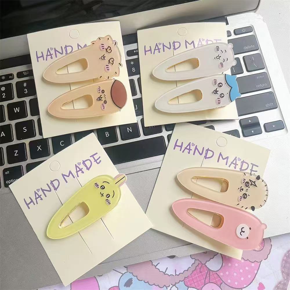 Hair Bundles - Schattige Chiikawa-haarclips, leuke cartoon-achtige acrylclips in
