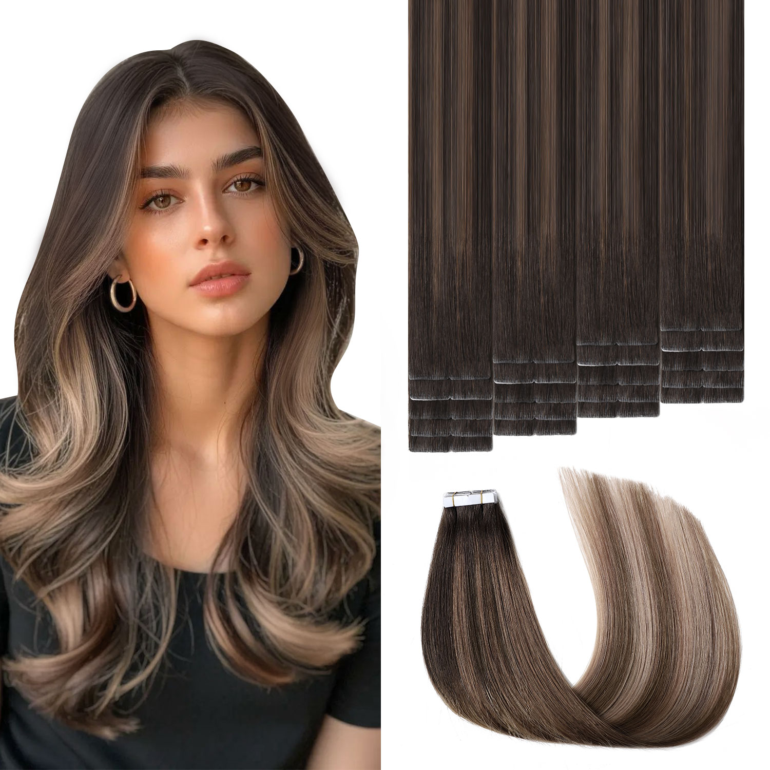 Invisible Tape In Extensions Real Hair - Sweetmet Onzichtbare Tape Haarverlengingen 20 stuks