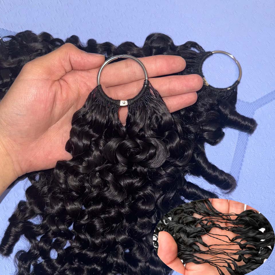 Invisible Tape In Extensions Real Hair - 12A Birmese krullende veren haarextensions, Birmese
