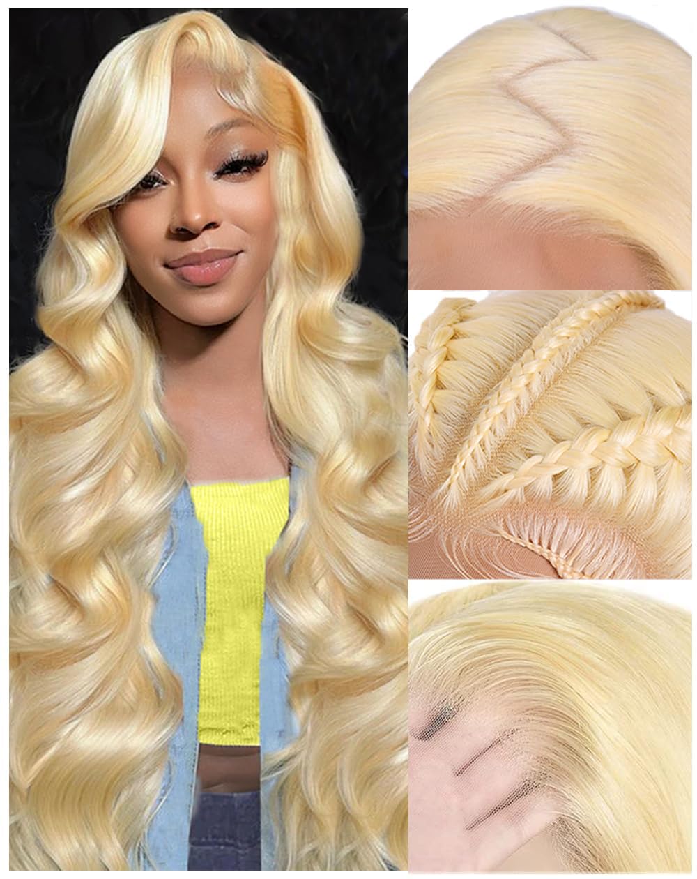 613 Blonde Body Wave Lace Front Wig - 30 inch 613 kantpruik van echt