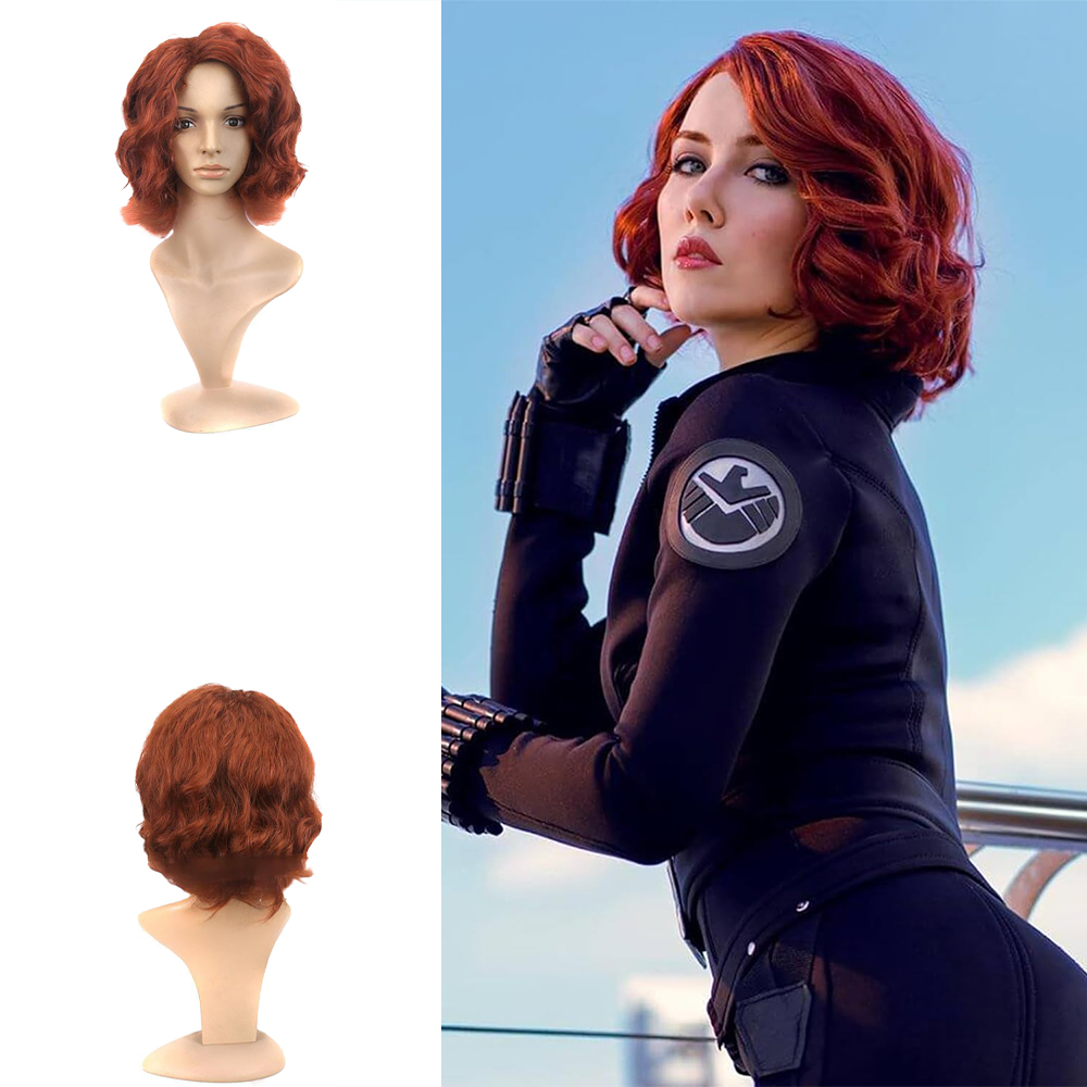 Synthetic Braided Wigs For Black Women - Black Widow-stijl Cosplay Synthetisch Kort Krullend