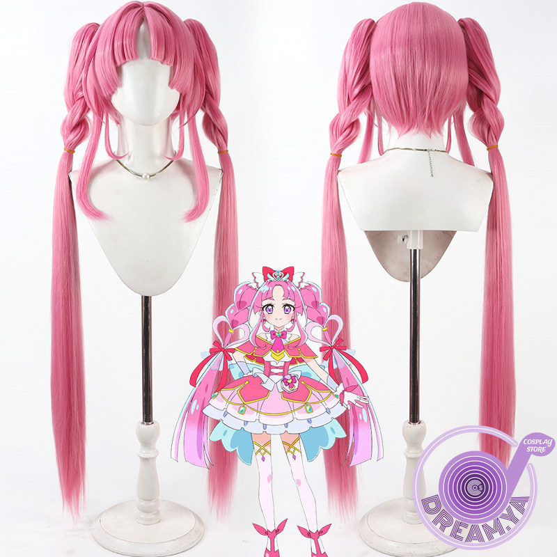 Synthetic Wigs - Kobayashi Mikuru Cosplay Pruik Roze Lang