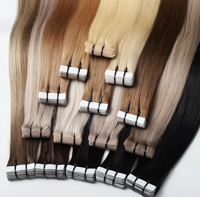 Invisible Tape In Extensions Real Hair - Tape Ins Human Hair Extensions Natuurlijk