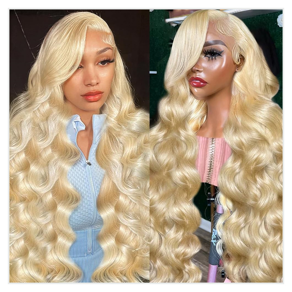 613 Blonde Body Wave Lace Front Wig - 613 Honingblonde 13x4 Kant Voor Menselijk