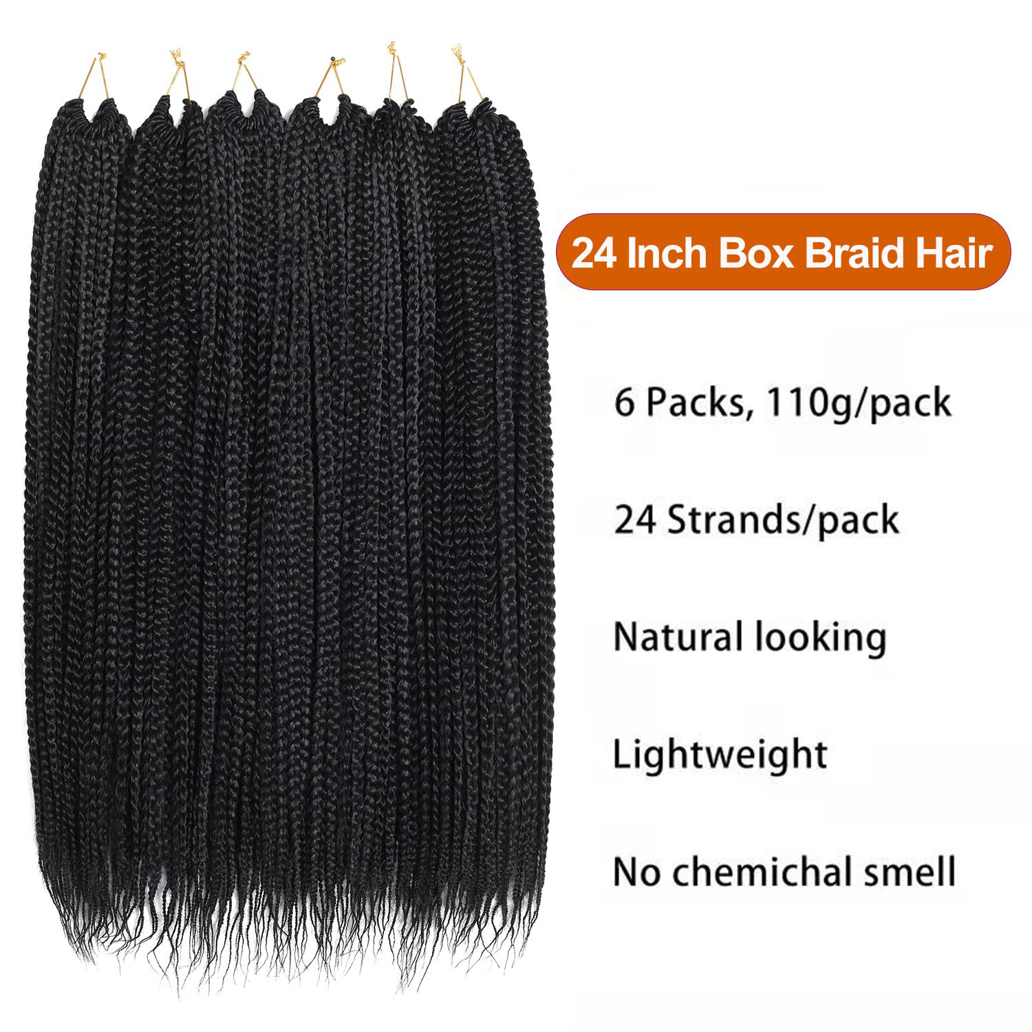 6 pakken Box Braids Crochet Ha - Synthetic Braided Wigs For Black Women recensie en prijs