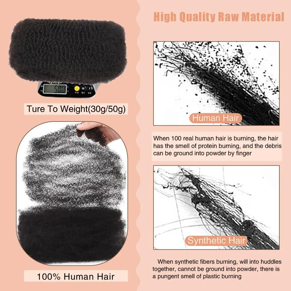 30g/50g 4C Afro Kinky Bulk Nat - Water Wave Bulk Human Hair For Braiding recensie en prijs