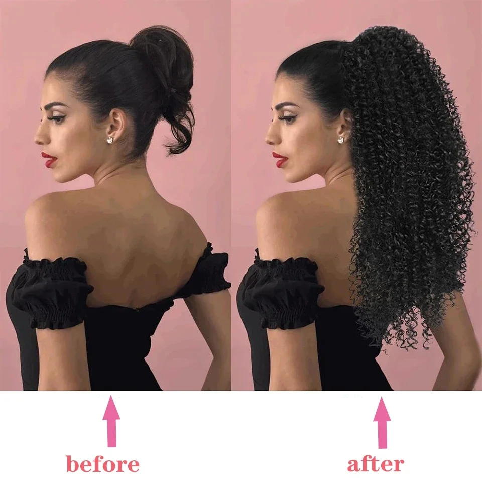 Afro Puff Krullende Paardensta - Drawstring Afro Curly Puff Ponytail recensie en prijs