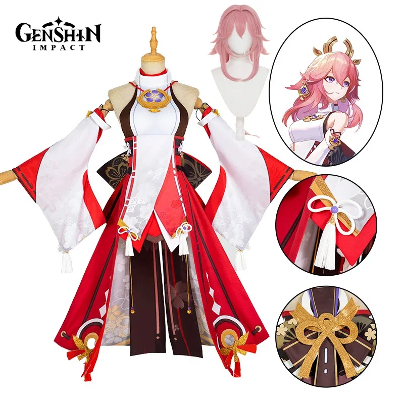 Yae Miko Cosplay Kostuum Spel  - Synthetic Wigs recensie en prijs
